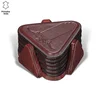 Princ Leather Set Podmetača za čaše, Braon, 6 komada