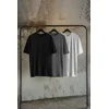 Trendyol Black-Anthracite-Ecru Oversize 3-Pack Basic 100% Cotton T-Shirt