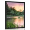 Plakat sončni vzhod pri reki - 30x45 white