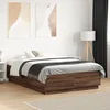 Okvir za krevet s LED svjetlima boja hrasta 120 x 190 cm drveni