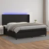 Vidaxl Box spring postelja z vzmetnico LED črna 200x200cm umetno usnje