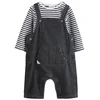 Next Komplet siv denim/temno siva/bela