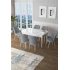 Hanah Home Set Trpezarijski sto i 6 stolica Zen, Sivo-beli