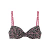 LASCANA Bikini zgornji del temno roza / črna / bela