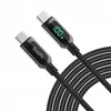 shumee Kabel USB C - USB tipa C 1,2 m 100 W z zaslonom napajalne moči, črne barve SooPii