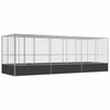 Kavez za ptice s produžetkom srebrni 625x207x212 cm čelični