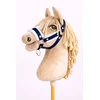 BB Nastavljiva ovratnica za konje Hobby Horse A3 temno modra z belim krznom