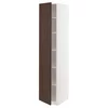 METOD Visoki element s policama, bela/Sinarp smeđa, 40x60x200 cm