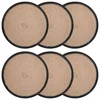 vidaXL Placemeti iz jute 6 pcs Naravna in črna O 30 cm 100% Tossa juta