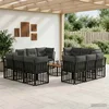 Set vanjskih sofa 13 pcs Crna i tamno siva Poliester