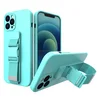 Hurtel gel ovitek z vrvico za iPhone 13 Pro, svetlo moder