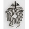 24 Colours 130811 Knitted Hood Scarf black striped