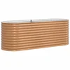 Vidaxl Dvignjena gredica Rjava 240 x 80 x 81 cm Jeklo