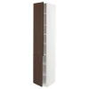 METOD Visoki element s policama/2 vrata, bela/Sinarp smeđa, 40x60x220 cm