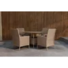 Venture Design Jedilna garnitura okrogla miza in štirje stoli, miza 110x72 cm, stol 60x90x60 cm, rjava