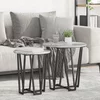 Set pomoćnih stolića 2 pcs Siva Sonoma i crna