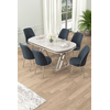 Hanah Home Set Trpezarijski sto i 6 stolica Lai, Antracit-beli