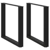Noge za blagovaonski stol U-oblik 2 kom Crne 80 x (72-73) cm Čelik