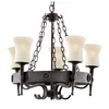 Searchlight 0815-5BK - Luster na lancu CARTWHEEL 5xE27/60W/230V crna