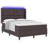 LED Box Spring Krevet Tamno smeđa 140 x 200 cm tkanina