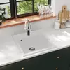 Vidaxl vidaXL Granitno enojno kuhinjsko korito, belo