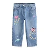 Next Kavbojke moder denim/svetlo rumena/svetlo roza/črna