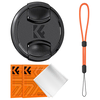 K&F 82MM Lens Caps Kit, Anti-lost rope, 2X Vacuum Cleaning Cloth
