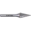 EXTOL INDUSTRIAL Karbidni rezalnik, stožčasta piramida, premera 12 × 25 mm/steblo 6 mm, dvorezen