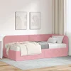 Vidaxl Kotna postelja z vzmetnico z vzglavjem Roza 100 x 200 cm Žamet