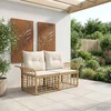 Vanjski loveseat 2 pcs Prirodna i krema bijela poliratan