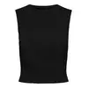 Black Womens Ribbed Basic Top ONLY Majli - Women