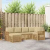Set vanjskih sofa 6 pcs Bijela i bež 247 x 128,5 x 73 cm