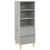 Visoka komoda boja betona 40 x 36 x 110 cm konstruirano drvo