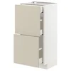 METOD / MAXIMERA Pod.ormarić i 2fronta/3fioke, bela/Havstorp bež, 40x37 cm