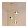 Dečiji viseći luster STARS na sajli, 3x E27/15W/230V, tirkizno/belo