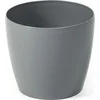 Lamela Cvetlični lonček s plastičnim pokrovom, siv, 13,5 cm, Magnolija