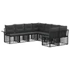 Set vanjskih sofa s jastukom 8 pcs Crna i tamno siva Poliester