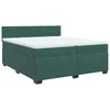 Vidaxl Box spring postelja z vzmetnico temno zelena 200x200 cm žamet