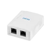 RJ45 LAN Cat.6A vtičnica 2x RJ45 nadometna LogiLink PoE+ 10GbE UTP internetna škatla dvojna bela