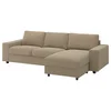 VIMLE Sofa trosed s lenjivcem, sa širokim rukohvatima/Johanneshov smeđebež