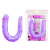 LyBaile Dvojni gel dildo - dvostranski penis - vijoličen