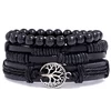 Muške narukvice Silver Tree of Life - Crna KP33179