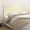 Uzglavlje krem boje 160x5x118/128 cm umjetna koža