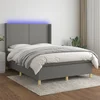 Krevet box spring s madracem LED tamnosivi 140x190 cm tkanina