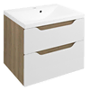 SAPHO Elegantna Kopalniška Omara WAVE 60x65x47,8 cm Bela/Dub Cuneo