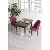 Hanah Home trpezarijski set Arp, sto i 2 stolice, ploča u dekoru drveta Baroque, bordo tkanina Babyface