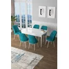 Hanah Home Set Trpezarijski sto i 6 stolica Zen, Tirkizno-beli