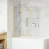 Ograda za tuš Zlatno 130 x 138 cm ESG staklo i aluminij