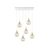 Luster na sajli LACRIMA HONEY 6xE27/60W/230V bela/zlatna/zadimljeno bež