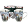 Komplet 350 ml porcelanastih božičnih skodelic z zimskim motivom kot darilo